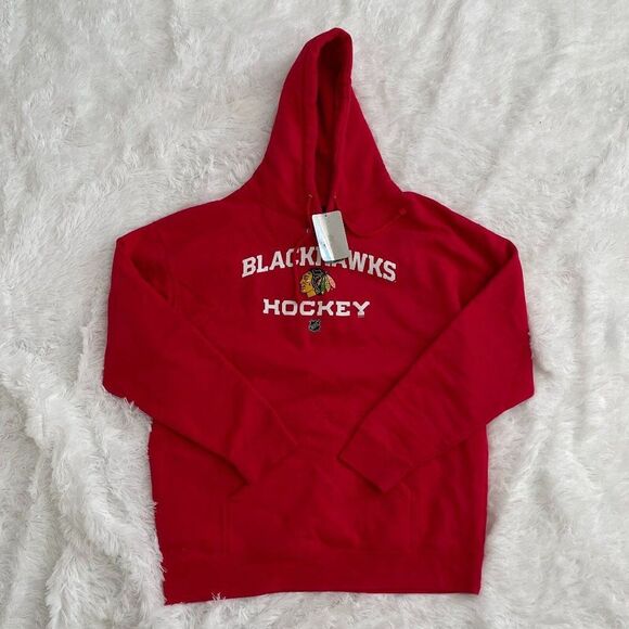 Men Reebok Blackhawks Red Hoodie Extra Large - Picture 1 of 10